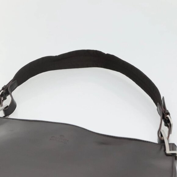 GUCCI Shoulder Bag Patent leather Brown Silver 001 3166 Auth ep8849 - Picture 9 of 14